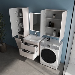 Style Line Тумба с раковиной Бергамо Мини 60 подвесная Люкс Plus антискрейтч карамель матовая – фотография-6